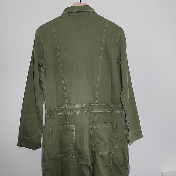NWT Sandrine Rose x Free People Army Jumpsuit Linen Cotton Small Military Green - Picture 10 of 15